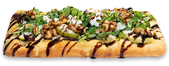 Apple Goat Cheese and Candied Walnuts Flatbread